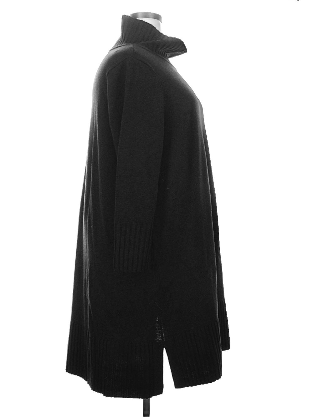 Eileen Fisher Black 100% extra fine wool Long Turtleneck Sweater Dress. Size 2X.